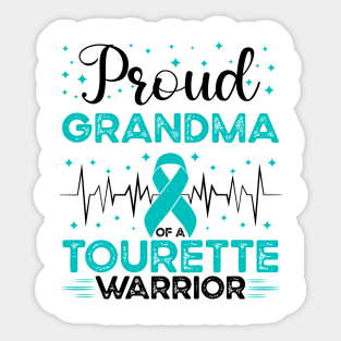 Proud Grandma Of A Tourette Warrior Tourette Syndrome Awareness Sticker